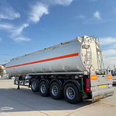 Shengrun four-axle aluminum alloy flammable liquid tank transport semi-trailer