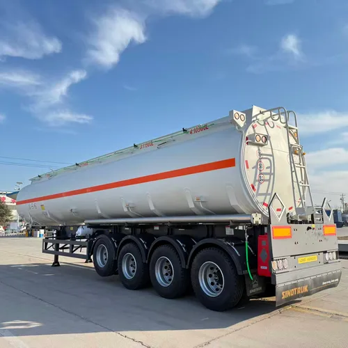 Shengrun four-axle aluminum alloy flammable liquid tank transport semi-trailer