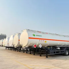 Shengrun four-axle aluminum alloy flammable liquid tank transport semi-trailer