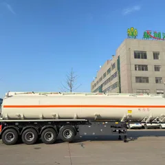 Shengrun four-axle aluminum alloy flammable liquid tank transport semi-trailer