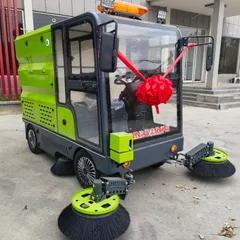 Electric Multifunctional Road Sweeper | Compact Ride-On Street Cleaning Machine
