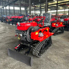 Mini Crawler Tractor with Dozer Blade | Compact Farm Power Tiller