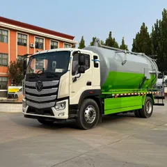 Factory Direct Customizable Auman 13m³  Manual Diesel Vacuum Sewer Suction Truck with Liftable tank and Openable Rear Lid