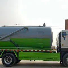 Factory Direct Customizable Auman 13m³  Manual Diesel Vacuum Sewer Suction Truck with Liftable tank and Openable Rear Lid
