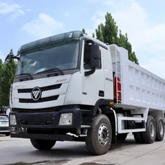 可定制全新福田欧曼6x4柴油国四重型自卸车，右舵，配备发动机后置摄像头及法士特变速箱