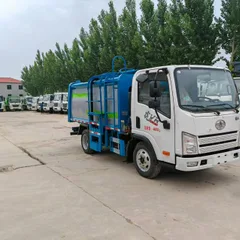 Hot Sale New FAW Jiefang Hu VR Side Loader Garbage Truck 6cbm Dump Truck Euro 5 Refuse Collector with Motor