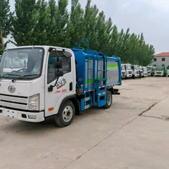 Hot Sale New FAW Jiefang Hu VR Side Loader Garbage Truck 6cbm Dump Truck Euro 5 Refuse Collector with Motor