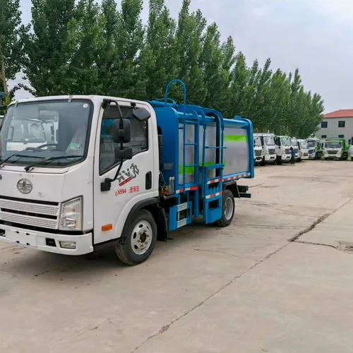 Hot Sale New FAW Jiefang Hu VR Side Loader Garbage Truck 6cbm Dump Truck Euro 5 Refuse Collector with Motor