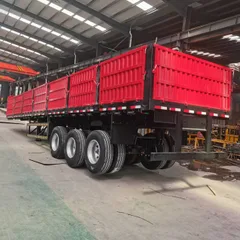 Custom 3-5 Axle Side Wall Semi Trailer 60-80 Ton Heavy Duty