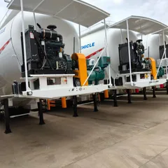 38-50CBM Bulk Powder Tank Trailer | Diesel Air Compressor 3-5 Axles