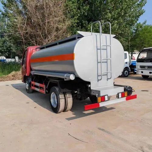 Brand new mobile refueling truck, large diesel oil tank transport vehicle.