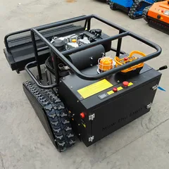 Free Delivery 4-Stroke DIY Remote Control Gasoline Lawn Mower with Push Shovel Crawler Best Selling