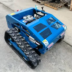 Free Shipping Industrial Diesel Twin-Cylinder Engine Grass Cutting Machine Agriculture Rubber Tracks Remote Control Robot Lawn