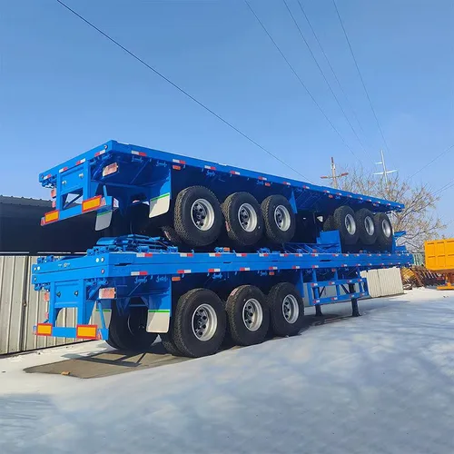 Flatbed Semi-Trailer, Load Capacity ＞30000kg, For Heavy Equipment Transportation, Customizable