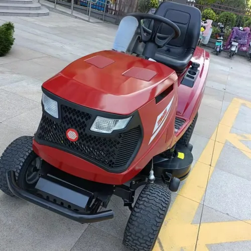 High-efficiency lawn mowing vehicle, sit-on mower, multi-functional lawn care machine with trimming and collection capabilities, ideal for park and yard maintenance.
