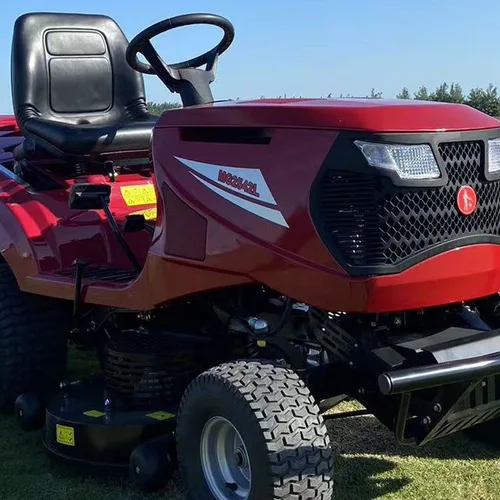 High-efficiency lawn mowing vehicle, sit-on mower, multi-functional lawn care machine with trimming and collection capabilities, ideal for park and yard maintenance.