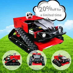 550 Red Remote Control Crawler Grass Cutting Machine