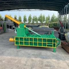 Briquetting machine suitable for compressing metal scrap