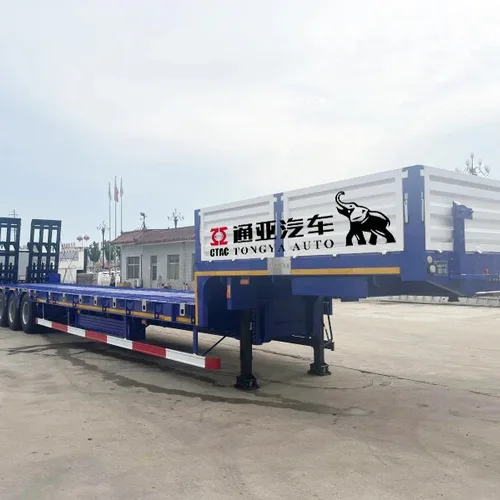 通亚 80 吨低平板半挂车 大件运输液压爬梯低平板 工程机械运输挂车