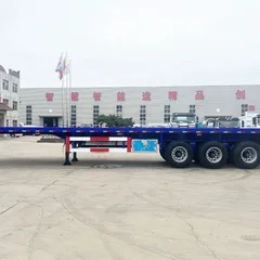 通亚 40 英尺平板半挂车 40 吨集装箱运输平板挂车 3 轴富华车桥出口款