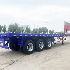 通亚 40 英尺平板半挂车 40 吨集装箱运输平板挂车 3 轴富华车桥出口款