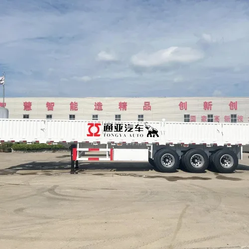 通亚 3 轴栏板半挂车 50 吨仓栅式栏板挂车 钢材散货运输侧翻栏板车