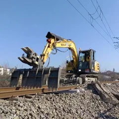 Excavator Sleeper Changer Hydraulic Sleeper Replacement Clamp 360° Rotating Fixture for Railway Maintenance