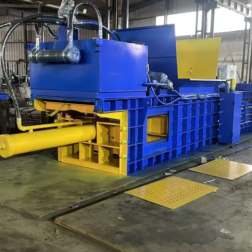 80T-200T horizontal operation. Waste paper box, beverage bottle, and other waste material bundling machine.