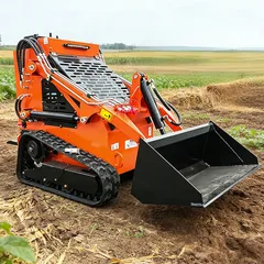 Mini Skid Steer Loader With Powerful Engine Ideal For Narrow Spaces Heavy Duty Work Skid Steer Loader Hydraulic Wheel Loaders