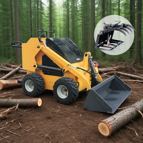 High Efficiency Kubota Engine Skid Steer Loader Multifunctional For Loading Farming MiniLoader Hydraulic Small Skid Steer Loader