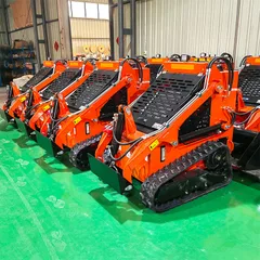 Mini Skid Steer Loader With Powerful Engine Ideal For Narrow Spaces Heavy Duty Work Skid Steer Loader Hydraulic Wheel Loaders