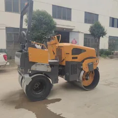 Factory direct sales of full hydraulic small-sized road roller, vibratory driving cement road surface compactor, single and double drum road roller