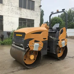 Factory direct sales of full hydraulic small-sized road roller, vibratory driving cement road surface compactor, single and double drum road roller