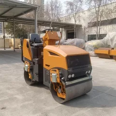 Factory direct sales of full hydraulic small-sized road roller, vibratory driving cement road surface compactor, single and double drum road roller