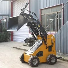 China Hot Sale Skid Steer Loader Euro 5 CE EPA Engine 4 Wheels Drive Diesel MiniWheel Loader Farm Mini Skid Loader Customized