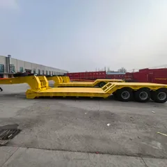 三轴可拆卸鹅颈低平板半挂车 工程机械大件运输专用