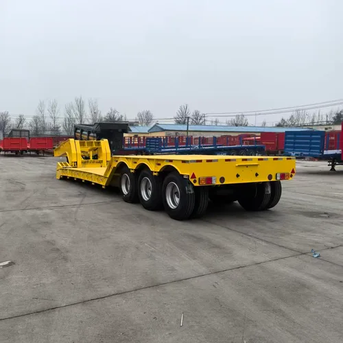 三轴可拆卸鹅颈低平板半挂车 工程机械大件运输专用