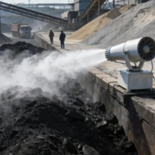 100-meter large-scale fog cannon, remote spraying device for dust suppression during material loading and unloading at port coal terminals