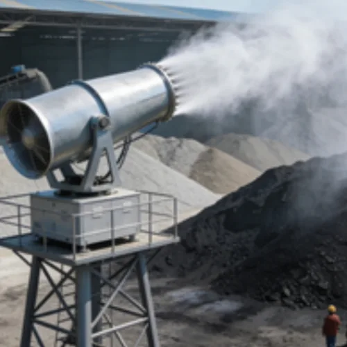100-meter large-scale fog cannon, remote spraying device for dust suppression during material loading and unloading at port coal terminals