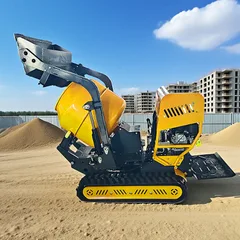 Portable Mini Concrete Mixer Self Loading Hydraulic Track Driven Cement MortarMixer Construction Mini Concrete Mixer Price