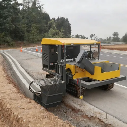 Steel tracked curbstone forming machine