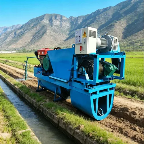Wire rope traction water channel forming machine
