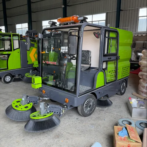 . Enclosed Cab Compact Electric Street Sweeper, Ride-On Floor Cleaning Vehicle for Commercial Use