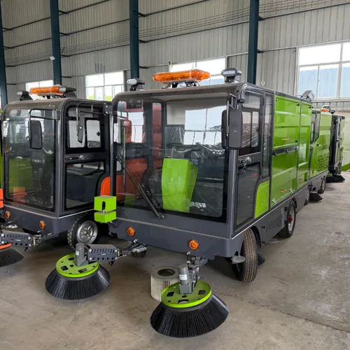 Electric Ride-On Floor Sweeper with Closed Cabin, Compact Road Cleaning Equipment