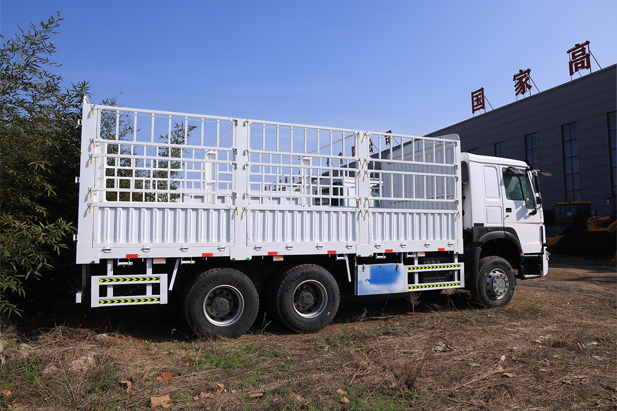 Howo 6×4 高边板货车，配备全新笼式货箱，适用于农业及散装货物运输