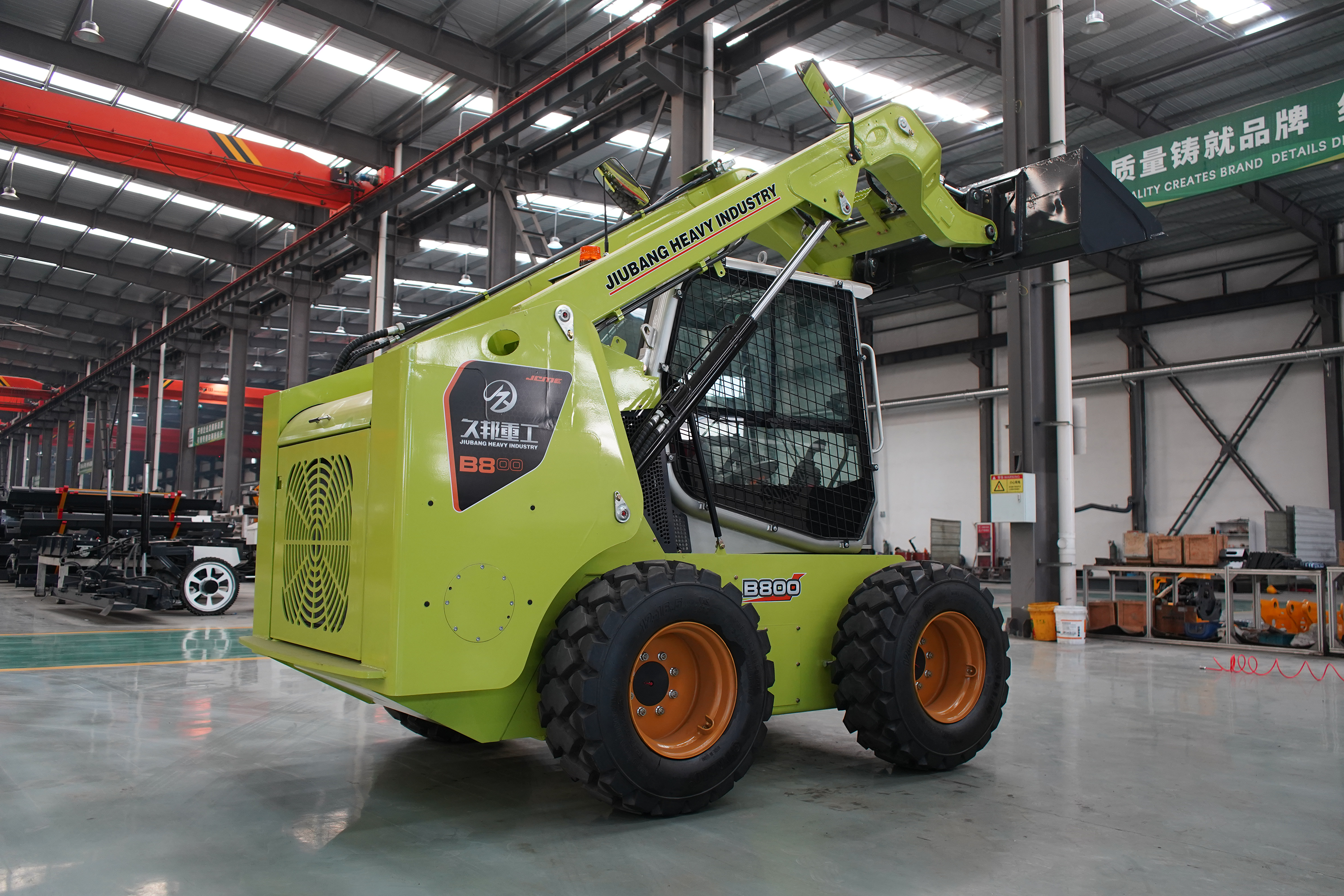 【2-Speed + High Dump】B800 Skid Steer Loader – Yanmar 61.3kW Engine | 11.6/23.1km/h Two-Speed | 2569mm Dump Height | High Breakout Force