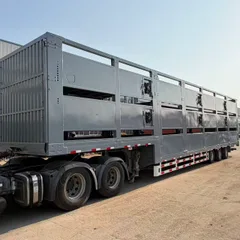 3-Tier Enclosed Livestock Transport Semi-Trailer with Ventilation Cooling for Cattle, Sheep, Pigs