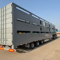 3-Tier Enclosed Livestock Transport Semi-Trailer with Ventilation Cooling for Cattle, Sheep, Pigs
