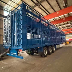 3-Livestock Transport Semi-Trailer, Tri-Axle Cage Trailer for Cattle, Sheep, Pigs, Export to Africa/Australia
