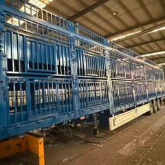 3-Livestock Transport Semi-Trailer, Tri-Axle Cage Trailer for Cattle, Sheep, Pigs, Export to Africa/Australia